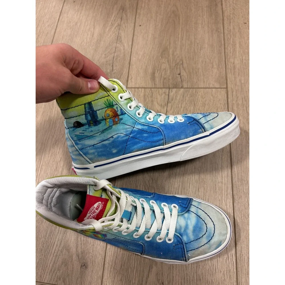 Vans Sk8-Hi SpongeBob SquarePants Tie Dye High Top Sneakers Womens 7 Mens 5.5